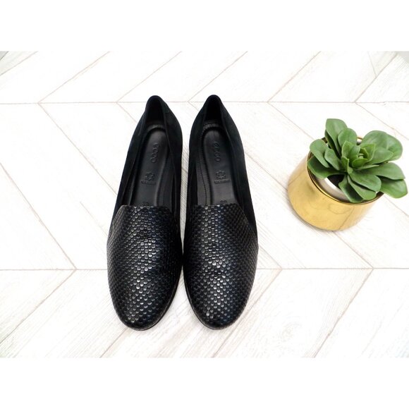 NEW! ECCO Touch Ballerina 2.0 Flats Suede Leather Black SZ 8 - Picture 6 of 10